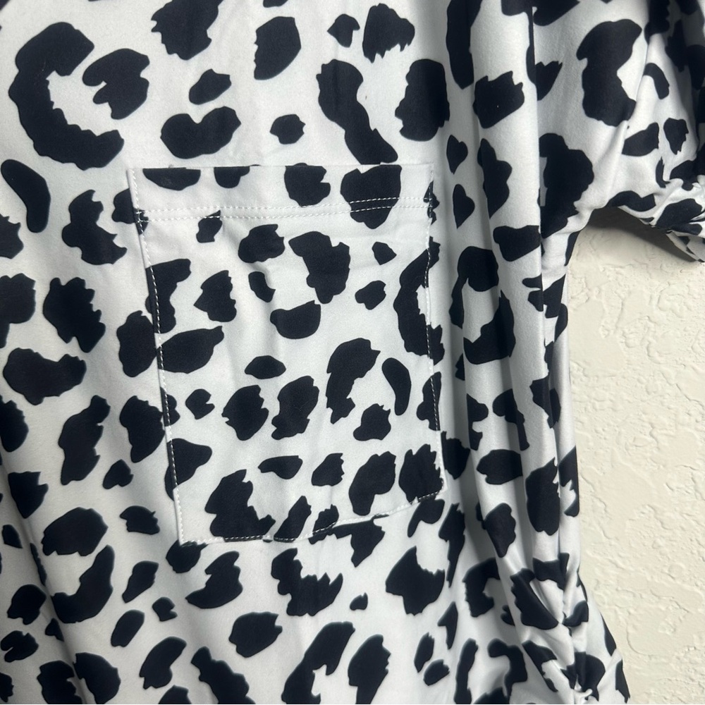 Maternity Top Short Sleeve Boutique Size 2-XL Leopard Print - Picture 2 of 8